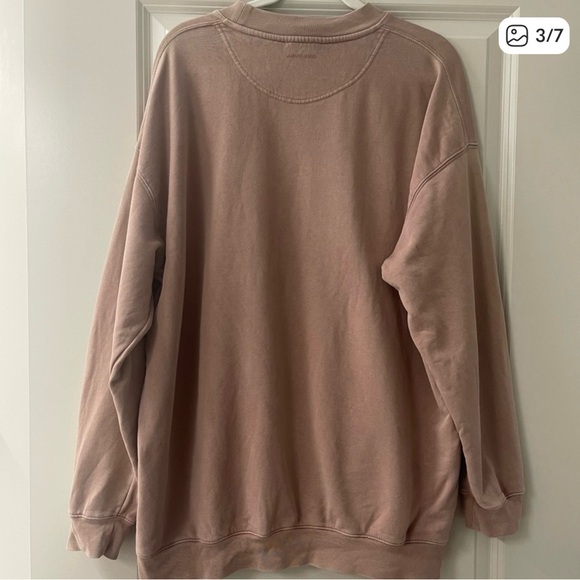 Anine Bing Satin Letter Crewneck Sweatshirt with Relaxed Oversized Fit - Picture 6 of 10